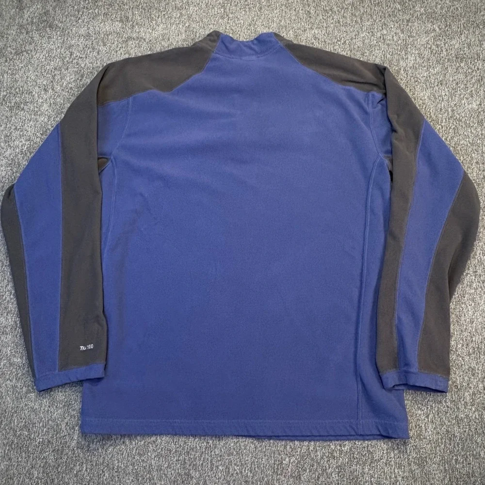 The North Face Mens Pullover‎ Fleece Quarter Zip Gray Blue Large